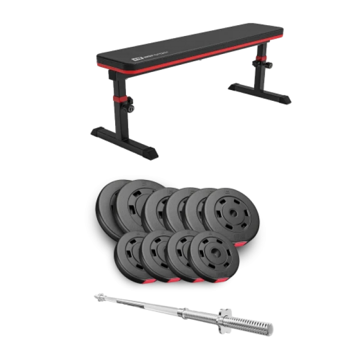 Набір Hop-Sport Premium 59 кг з лавою HS-1025 Pro та штангою