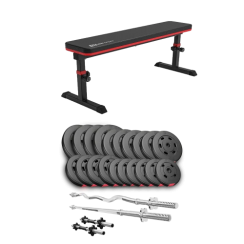 Набір Hop-Sport Premium 105 кг з лавою HS-1025 Pro, штангами та гантелями