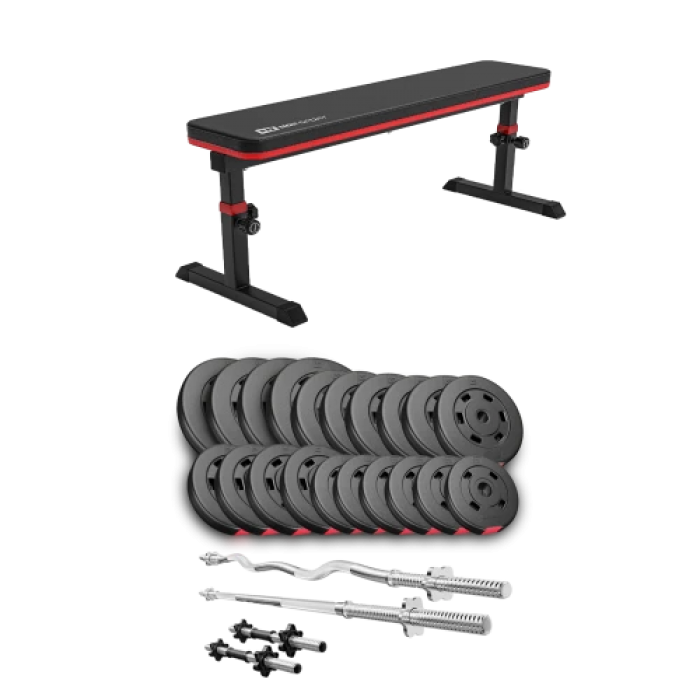 Набір Hop-Sport Premium 105 кг з лавою HS-1025 Pro, штангами та гантелями