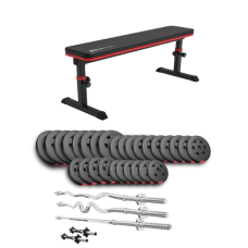 Набір Hop-Sport Premium 173 кг з лавою HS-1025 Pro, штангами та гантелями