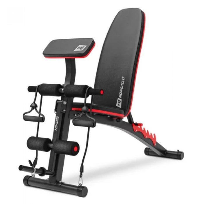 Набір Hop-Sport Premium 38 кг з лавою HS-1035, штангами та гантелями.