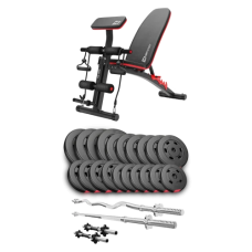 Набір Hop-Sport Premium 105 кг з лавою HS-1035, штангами та гантелями.