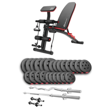 Набір Hop-Sport Premium 135 кг з лавою HS-1035, штангами та гантелями.