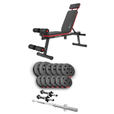 Набір Hop-Sport Premium 38 кг з лавою HS-2040 HB, штангами та гантелями