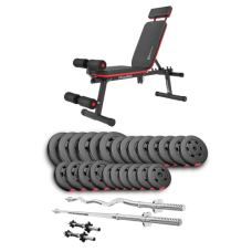 Набір Hop-Sport Premium 135 кг з лавою HS-2040 HB, штангами та гантелями