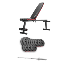 Набір Hop-Sport Premium 69 кг з лавою HS-1010 Pro та штангою