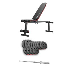 Набір Hop-Sport Premium 69 кг з лавою HS-1010 Pro та штангою
