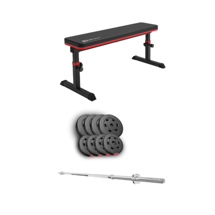 Набір Hop-Sport Premium 39 кг з лавою HS-1025 Pro та штангою