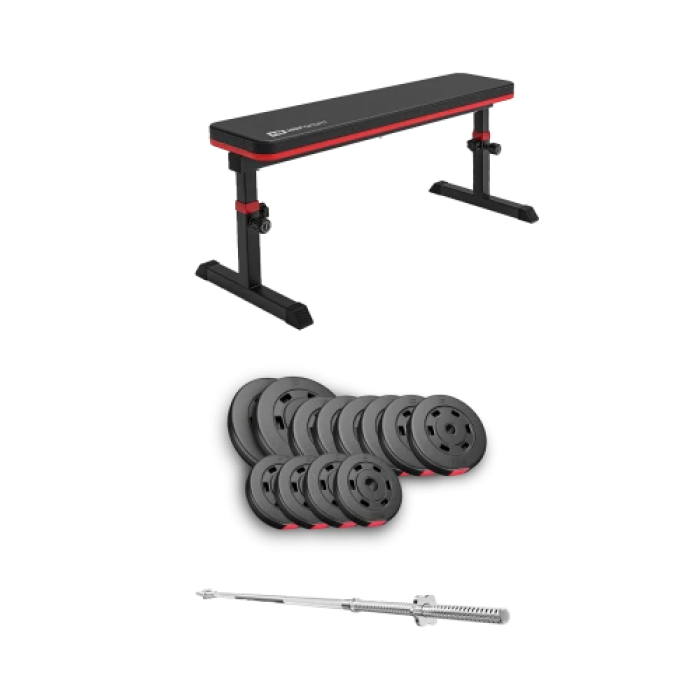 Набір Hop-Sport Premium 69 кг з лавою HS-1025 Pro та штангою