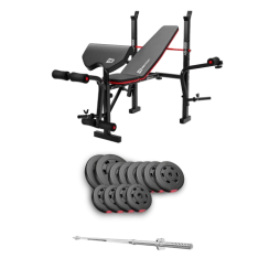 Набір Hop-Sport Premium 69 кг з лавою HS-1055 Pro та штангою