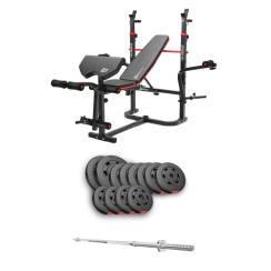Набір Hop-Sport Premium 69 кг з лавою HS-1065HB Pro та штангою
