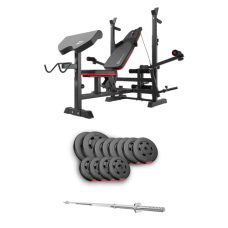 Набір Hop-Sport Premium 69 кг з лавою HS-1075 Pro та штангою