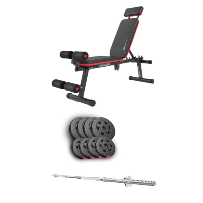 Набір Hop-Sport Premium 39 кг з лавою HS-2040 HB та штангою