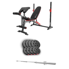 Набір Hop-Sport Premium 39 кг з лавою HS-1095 та штангою