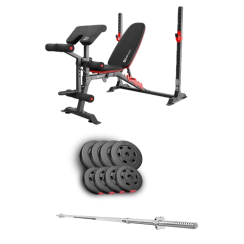 Набір Hop-Sport Premium 39 кг з лавою HS-1095 та штангою