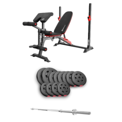 Набір Hop-Sport Premium 69 кг з лавою HS-1095 та штангою