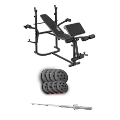 Набір Hop-Sport Premium 39 кг з лавою TX-020 та штангою