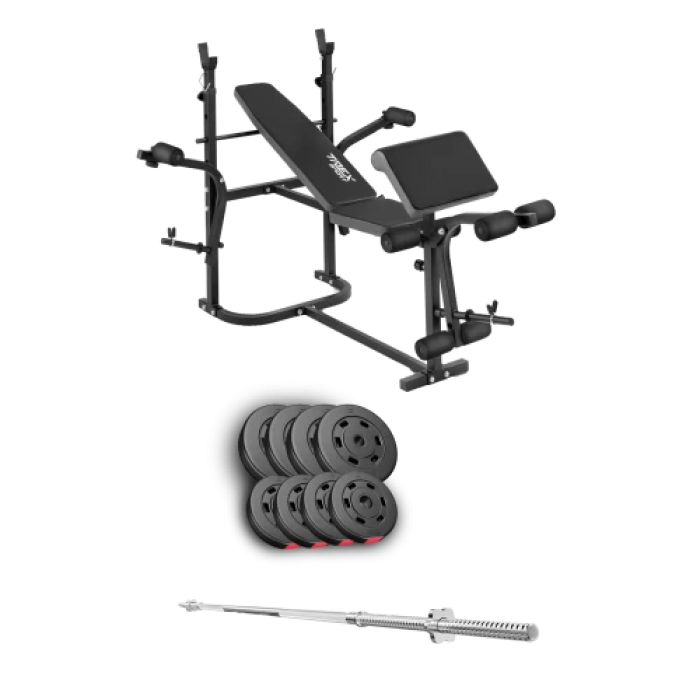 Набір Hop-Sport Premium 39 кг з лавою TX-020 та штангою