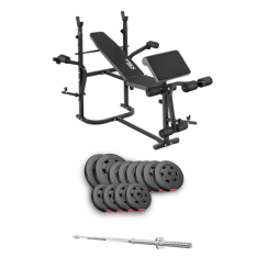 Набір Hop-Sport Premium 69 кг з лавою TX-020 та штангою