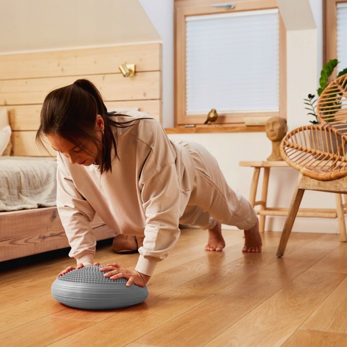 Балансировочная подушка-диск 4FIZJO MED+ 33 см сенсомоторная, массажная Grey (P-5907739313812)