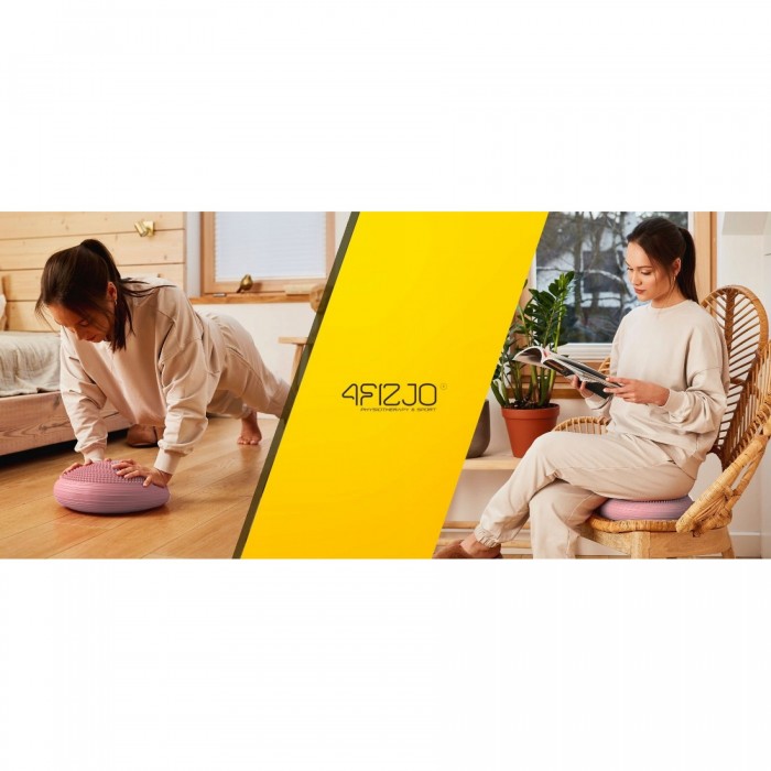 Балансировочная подушка-диск 4FIZJO MED+ 33 см сенсомоторная, массажная Pink (P-5907739313829)