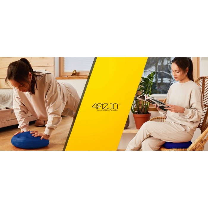Балансувальна подушка-диск 4FIZJO MED+ 33 см сенсомоторна, масажна Blue (P-5907739312655)