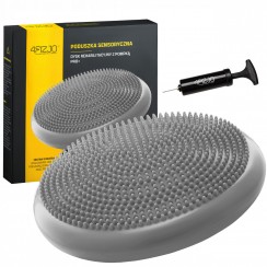 Балансувальна подушка-диск 4FIZJO PRO+ 33 см сенсомоторна, масажна Grey (P-5907739314475)