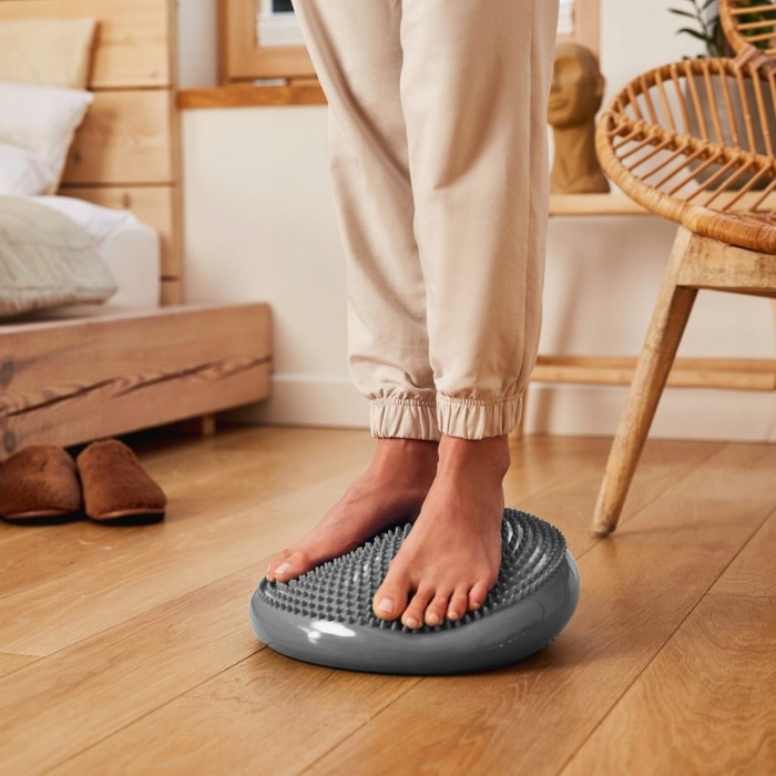 Балансувальна подушка-диск 4FIZJO PRO+ 33 см сенсомоторна, масажна Grey (P-5907739314475)