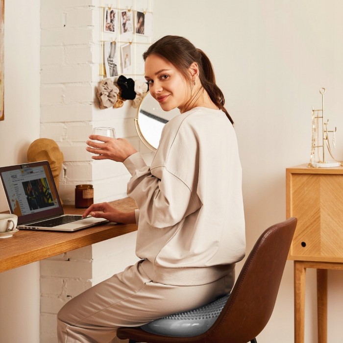 Балансувальна подушка-диск 4FIZJO PRO+ 33 см сенсомоторна, масажна Grey (P-5907739314475)