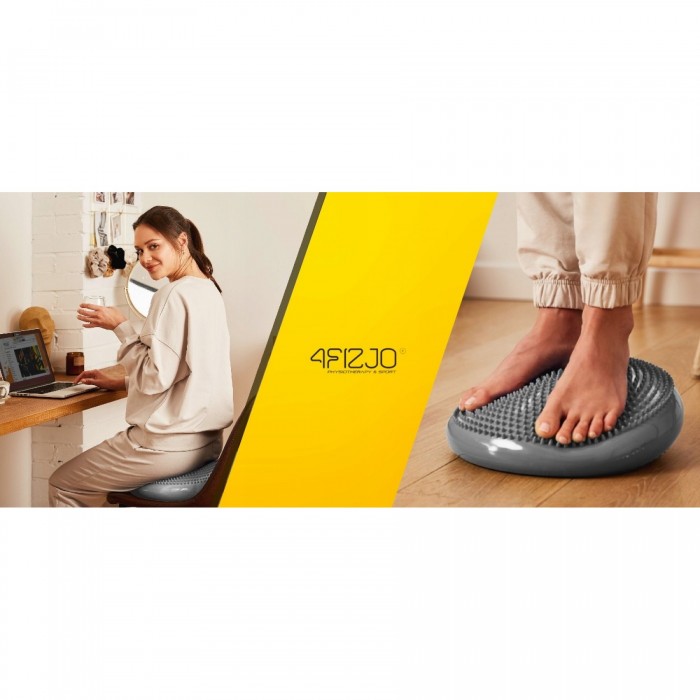Балансувальна подушка-диск 4FIZJO PRO+ 33 см сенсомоторна, масажна Grey (P-5907739314475)