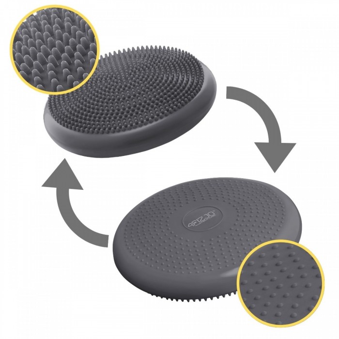 Балансувальна подушка-диск 4FIZJO PRO+ 33 см сенсомоторна, масажна Grey (P-5907739314475)