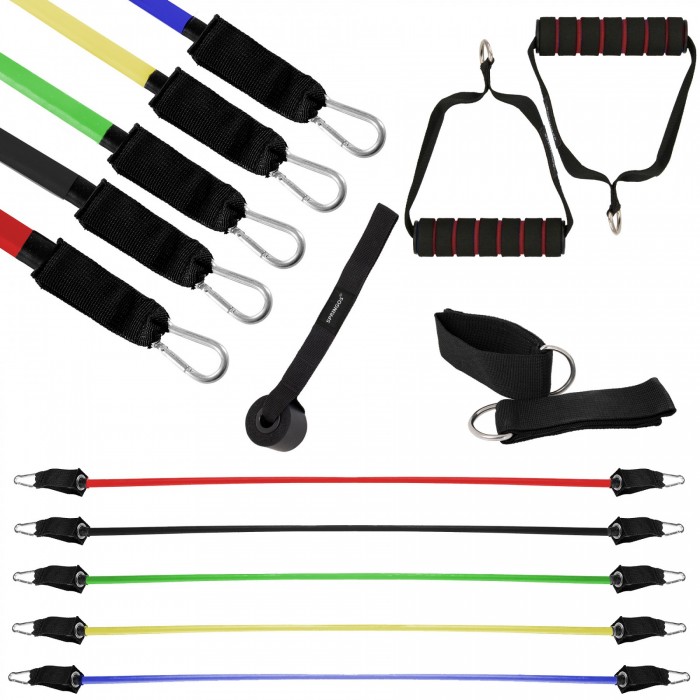 Набір трубчастих еспандерів Springos 4.5-22.7 кг 5 шт універсальний FA0134