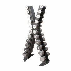 Стойка с набором гантелей хром-пластик (0,5 - 10 кг) InterAtletika Xline XR410