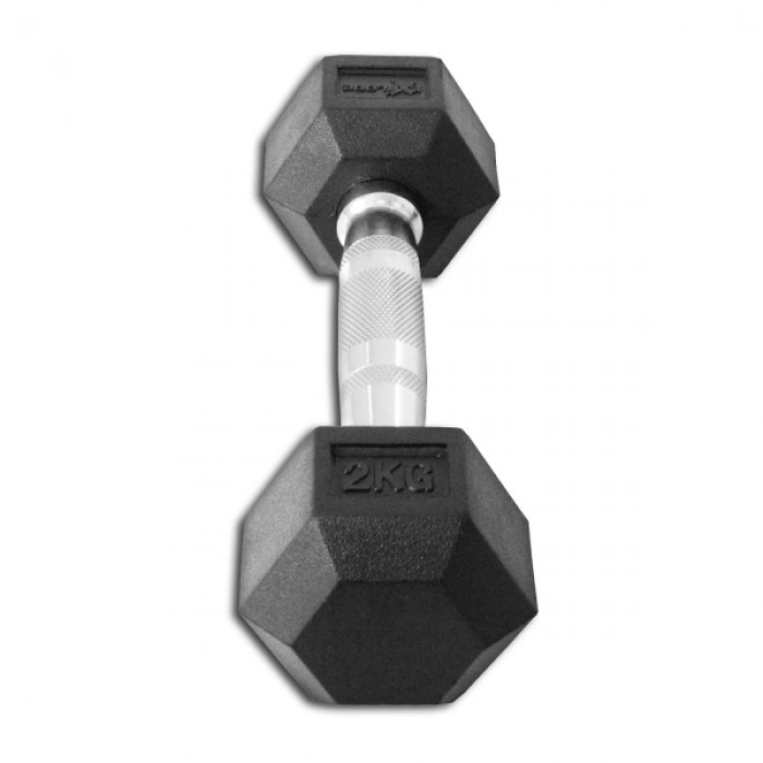 Гантель гексагональна гумова 2 кг InterAtletika Explode PD-108-02