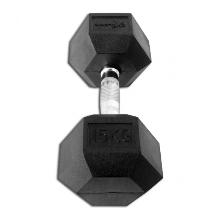 Гантель гексагональная обрезиненная 15 кг InterAtletika Explode PD-108-15
