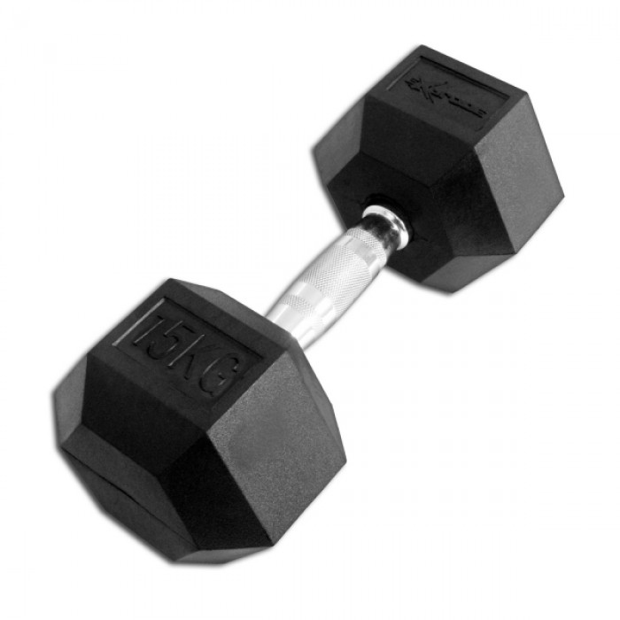 Гантель гексагональная обрезиненная 15 кг InterAtletika Explode PD-108-15