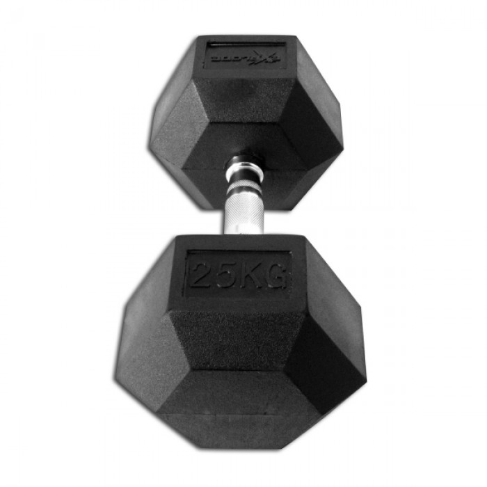Гантель гексагональная обрезиненная 25 кг InterAtletika Explode PD-108-25