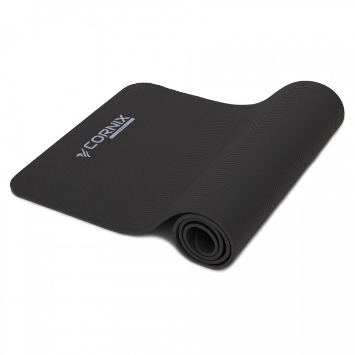 Килимок спортивний Cornix NBR 183 x 61 x 1 см для йоги та фітнесу XR-0013 Black