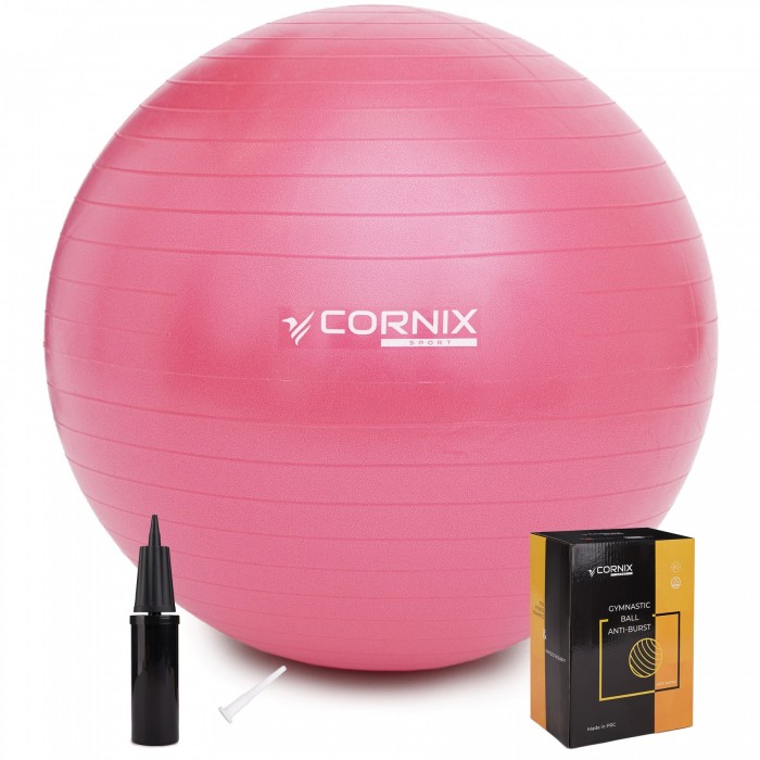 Мяч для фитнеса (фитбол) Cornix 55 см Anti-Burst XR-0017 Pink