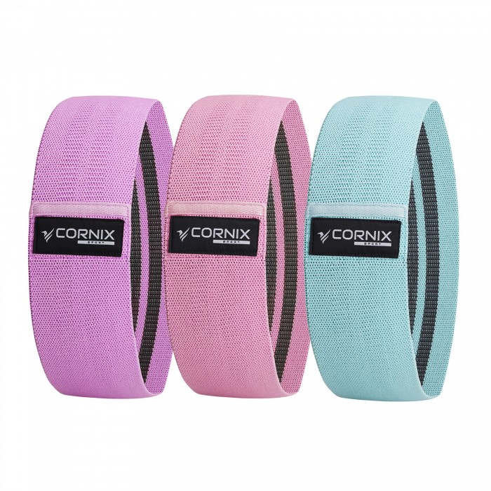 Резинки для фитнеса и спорта тканевые Cornix Hip Band набор 3 шт XR-0048