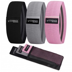 Резинки для фитнеса и спорта тканевые Cornix Hip Band набор 3 шт XR-0050