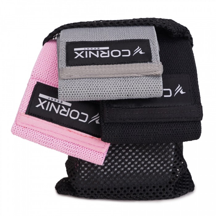 Резинки для фитнеса и спорта тканевые Cornix Hip Band набор 3 шт XR-0050
