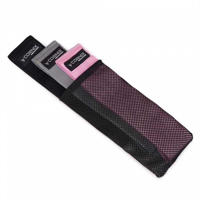 Резинки для фитнеса и спорта тканевые Cornix Hip Band набор 3 шт XR-0050