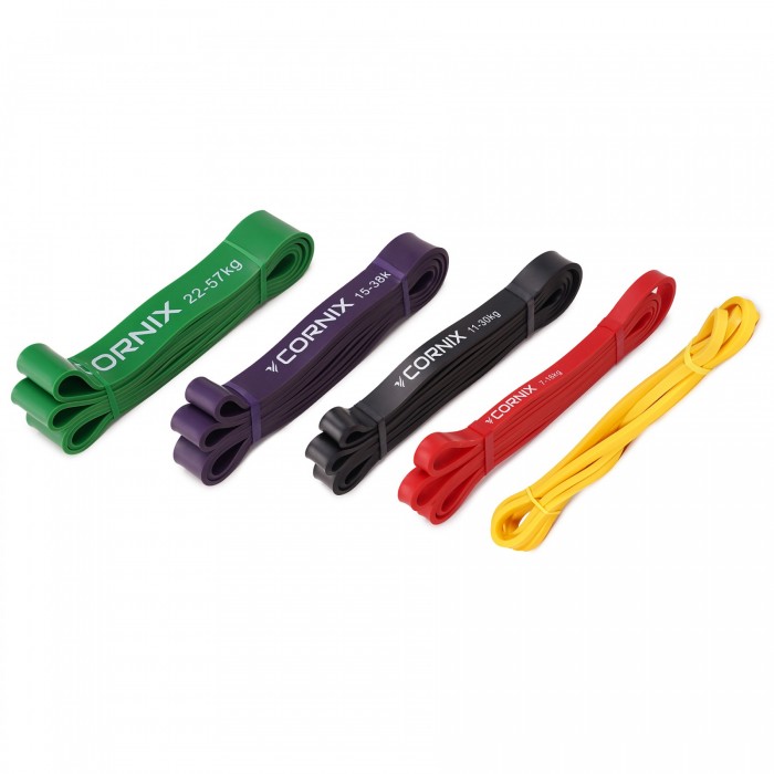 Набор резинок для подтягивания и спорта Cornix Power Band 2-57 кг 5 шт XR-0086