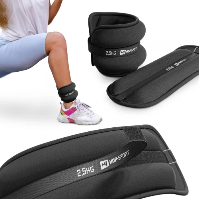 Обтяжувачі для ніг та рук Hop-Sport HS-S005WB 2х2,5 кг чорні