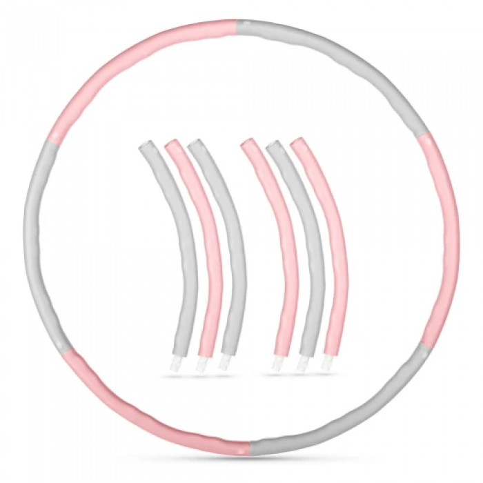 Хулахуп Gymtek з масажером 100 см рожево-сірий