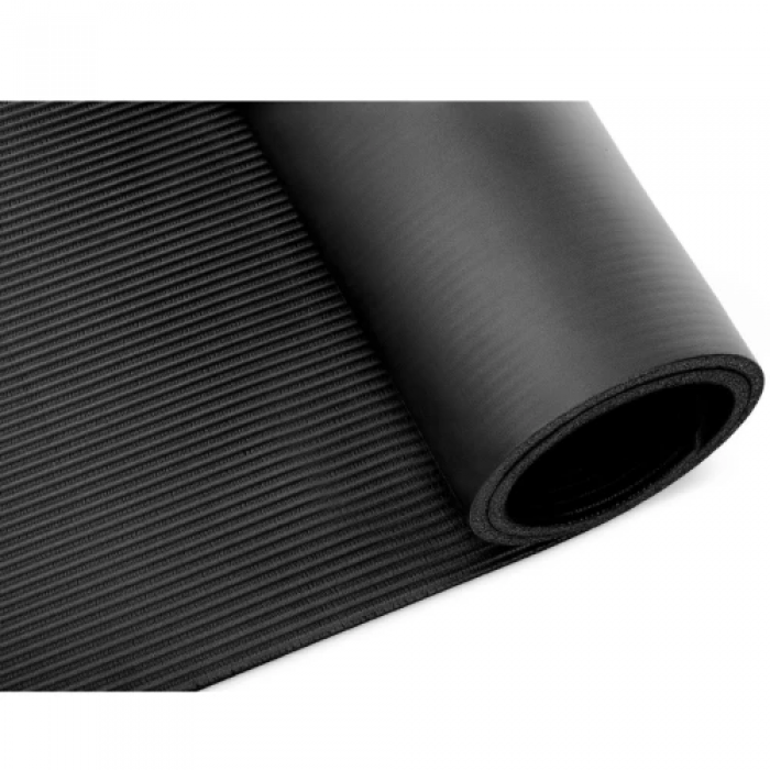 Килимок (мат) для йоги та фітнесу Gymtek NBR 1,5 см чорний
