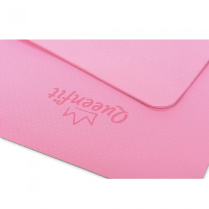 Коврик (мат) для фитнеса и йоги Queenfit ТРЕ 0,5 см розовый