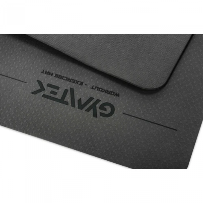 Килимок (мат) для фітнесу та йоги Gymtek ТРЕ 0,5 см чорний