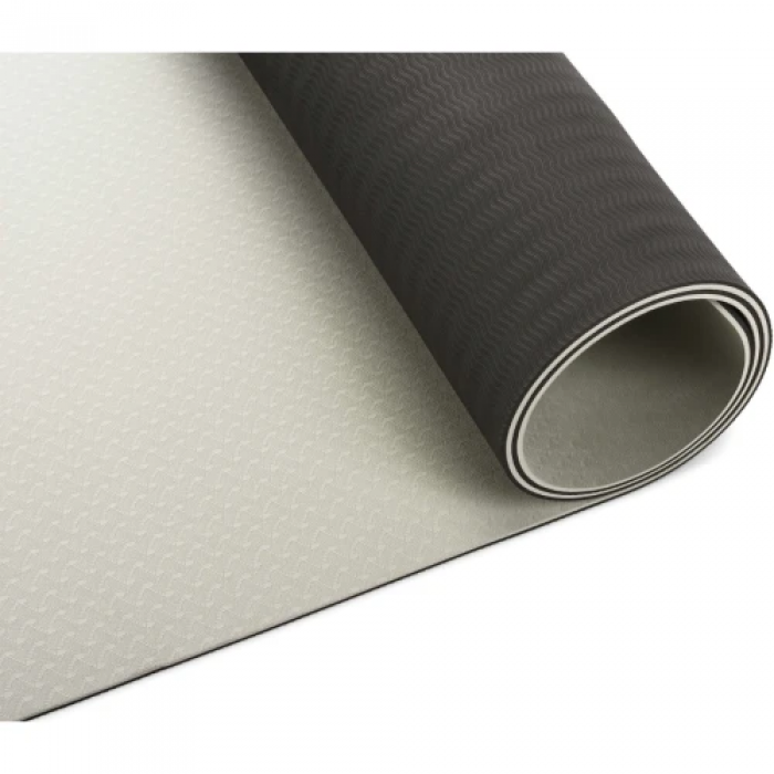 Коврик (мат) для фитнеса и йоги Gymtek ТРЕ 0,6 см серо-черный